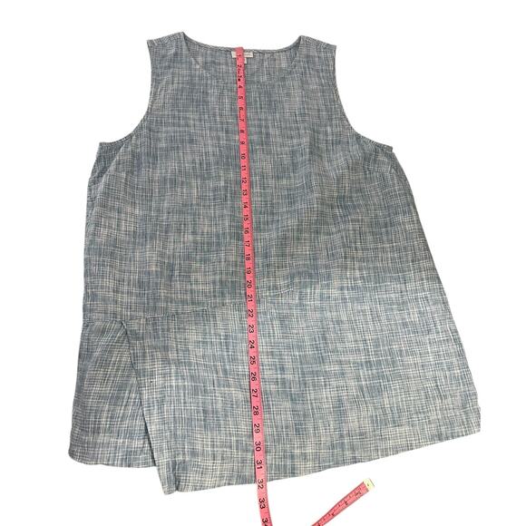 J.Jill Pure Jill Blue Agate Linen Wrap Tunic Top Sz XL Lagenlook Coastal Casual - Picture 7 of 10